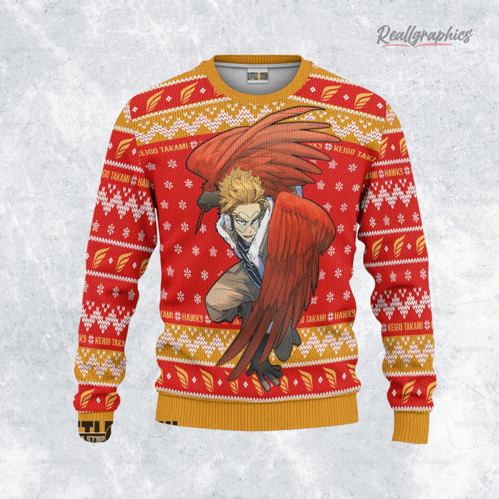 keigo takami ugly sweater my hero academia custom hawks sweatshirt christmas gift 2 iymhfa