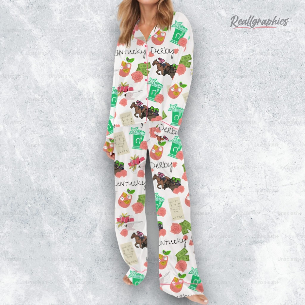 Kentucky Derby Horse Satin Pajama Set Kentucky Derby Horse Satin Pajama Set