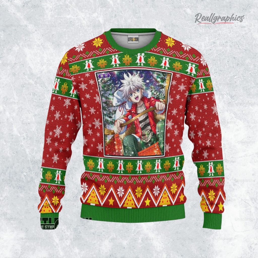killua zoldyck sweatshirt custom hunter x hunter ugly sweater 2 v2dsry