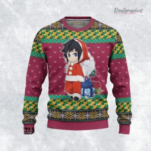 kny demon slayer ugly christmas sweater giyu custom anime sweatshirt 1 uvpqhx