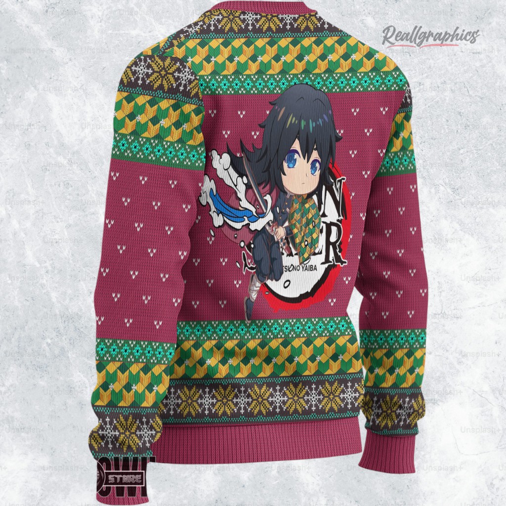 kny demon slayer ugly christmas sweater giyu custom anime sweatshirt 2 gubepy
