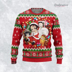 kny demon slayer ugly christmas sweater main characters xmas ugly sweatshirt sweater 1 fyrni5