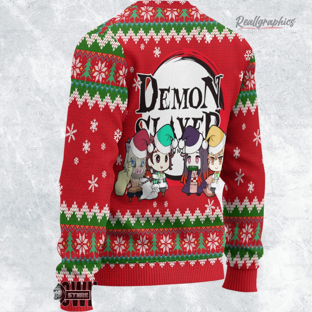 kny demon slayer ugly christmas sweater main characters xmas ugly sweatshirt sweater 2 fw6jhk