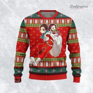 kny demon slayer ugly christmas sweater tanjiro x nezuko xmas ugly sweatshirt sweater 1 ohiac0