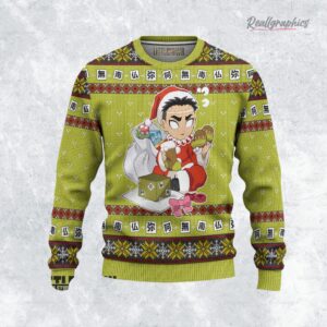 kny gyomei ugly christmas sweater demon slayer custom anime sweatshirt 1 ctxtyv