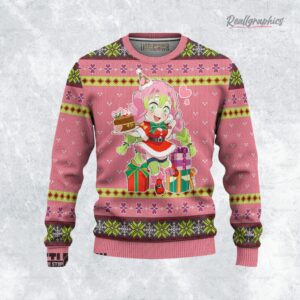 kny mitsuri ugly christmas sweater demon slayer custom anime sweatshirt 1 ijnm8z