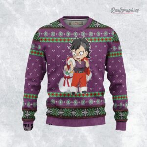 kny sanemi ugly christmas sweater demon slayer custom anime sweatshirt 1 t7aoqs