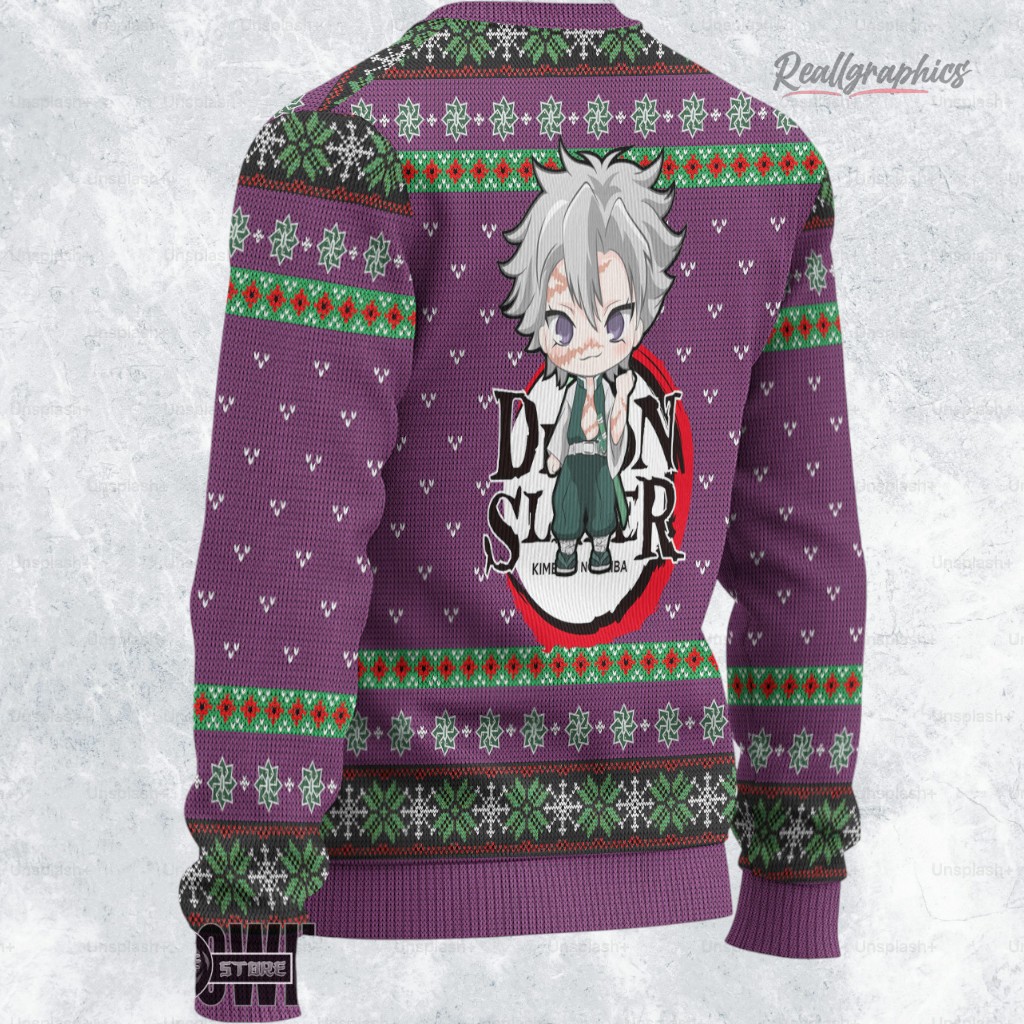 kny sanemi ugly christmas sweater demon slayer custom anime sweatshirt 2 i1j1ak