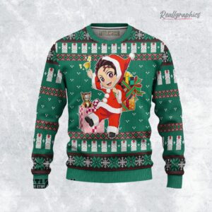 kny tanjiro ugly christmas sweater demon slayer custom anime sweatshirt 1 vqytxi