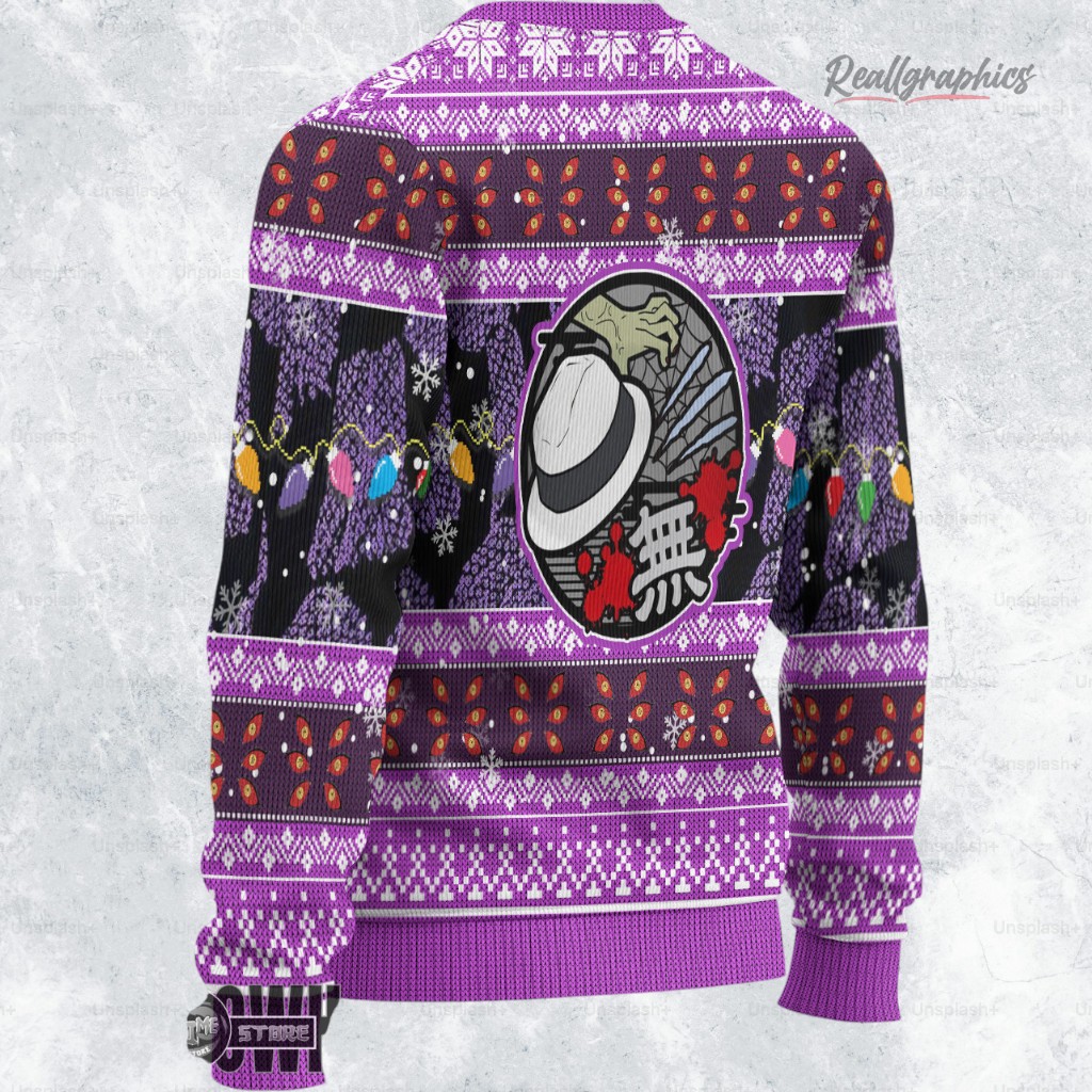 kokushibo ugly christmas sweater demon slayer custom anime sweatshirt 2 h5lop2