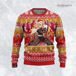 kyojuro ugly christmas sweater demon slayer custom anime sweatshirt 1 a1i8c1