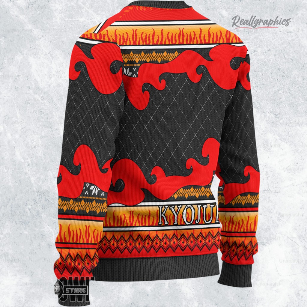 kyojuro ugly sweater custom demon slayer sweatshirt 2 xnmbus