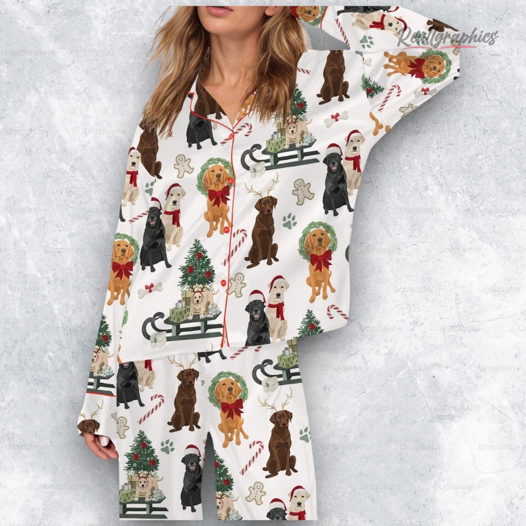 Labrador Retriever Christmas Silky Satin Pajama Set Labrador Retriever Christmas Silky Satin Pajama Set
