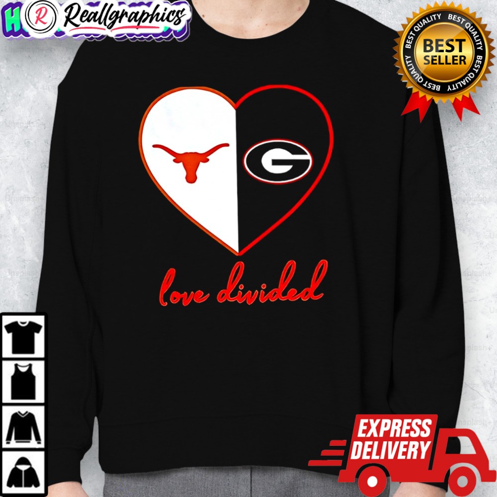 loe diided texas longhorns vs georgia bulldogs football nfl mashup logo shrt 2 ckafpg