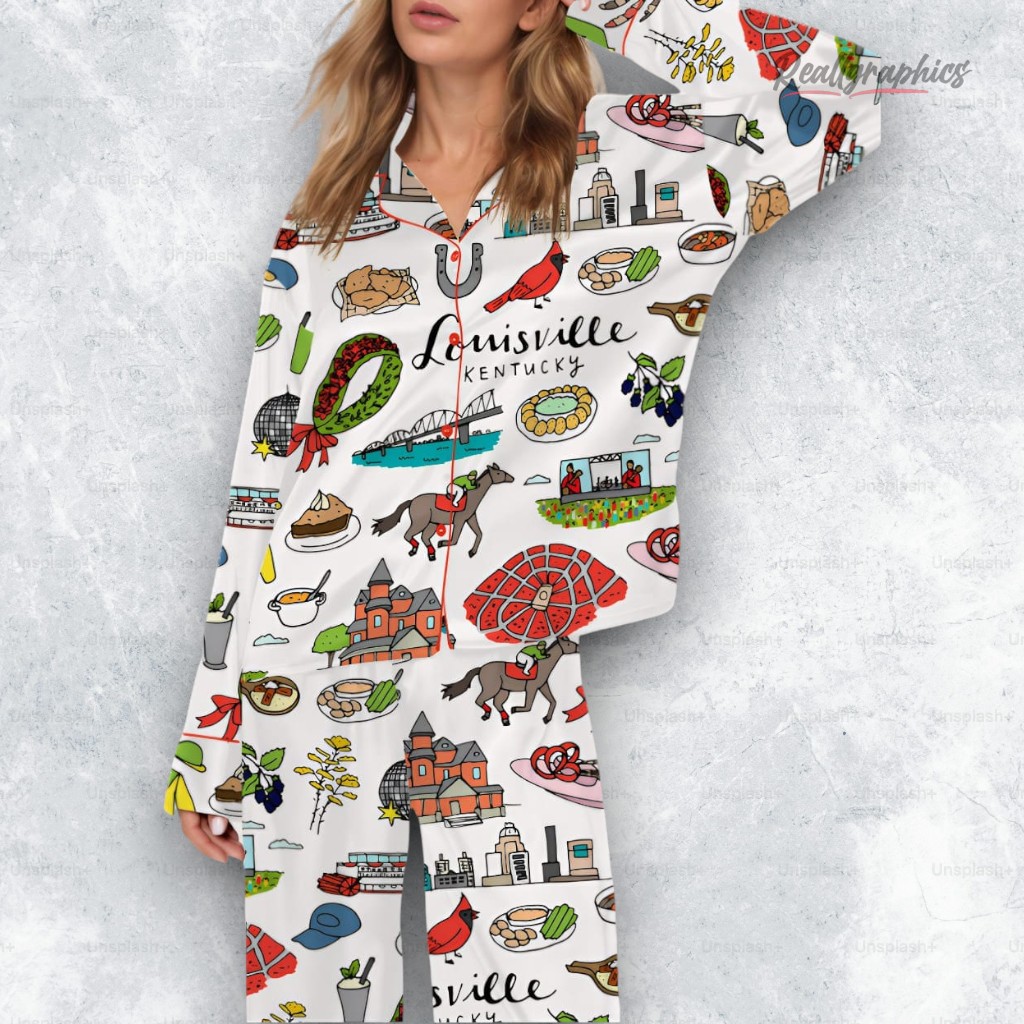 louisille kentucky city satin pajama set 2 k7nyql