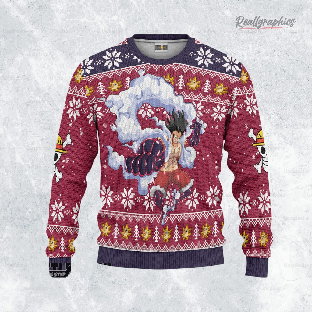 luffy snake man ugly sweater one piece xmas ugly sweatshirt sweater 2 ddyu8w