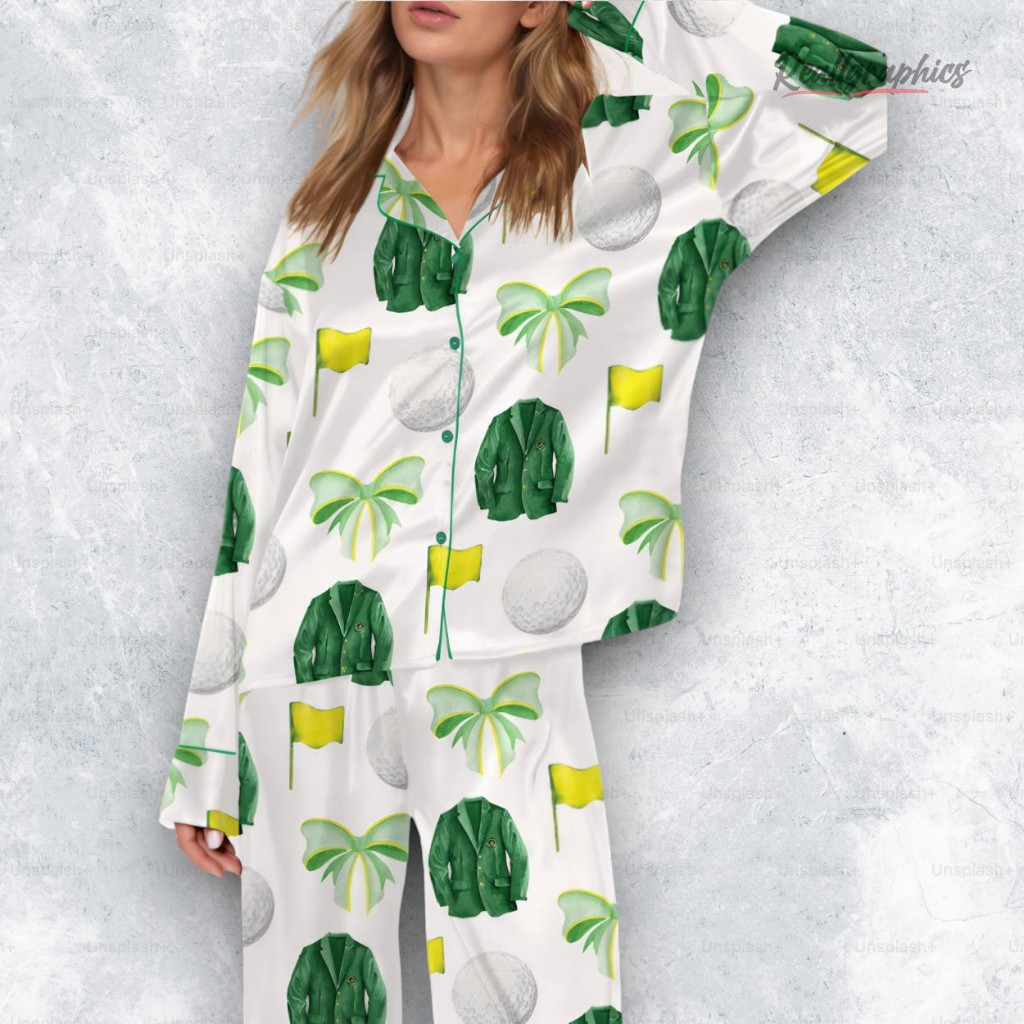 masters golf coquette satin pajama set 2 wsggaz