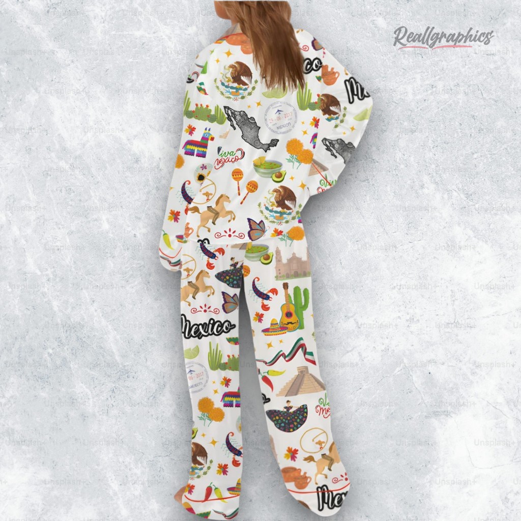 Mexico Culture Satin Pajama Set Mexico Culture Satin Pajama Set