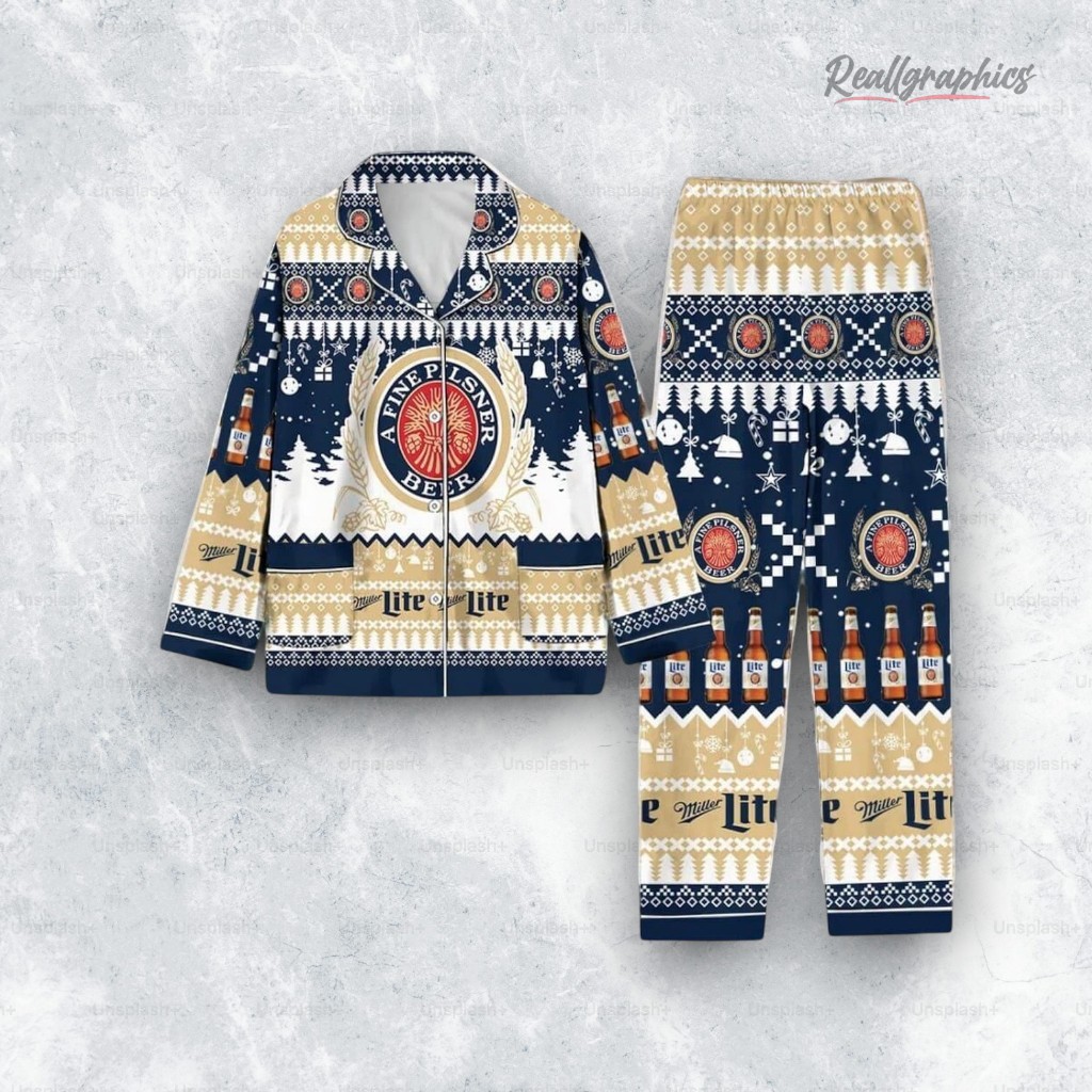 Miller Lite Pajamas Christmas Set Miller Lite Pajamas Christmas Set