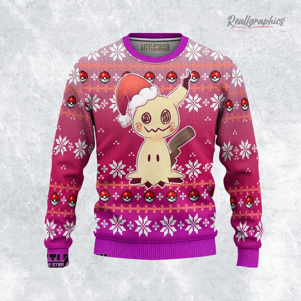 Mimikyu Ugly Christmas Sweater Pokemon Xmas Ugly Sweatshirt, Sweater Mimikyu Ugly Christmas Sweater Pokemon Xmas Ugly Sweatshirt, Sweater