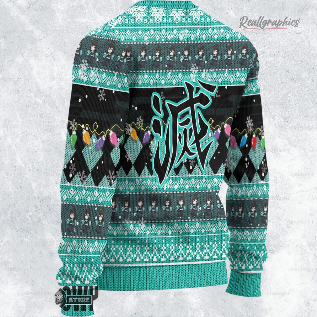 muichiro ugly christmas sweater demon slayer custom anime sweatshirt 2 irwpt1