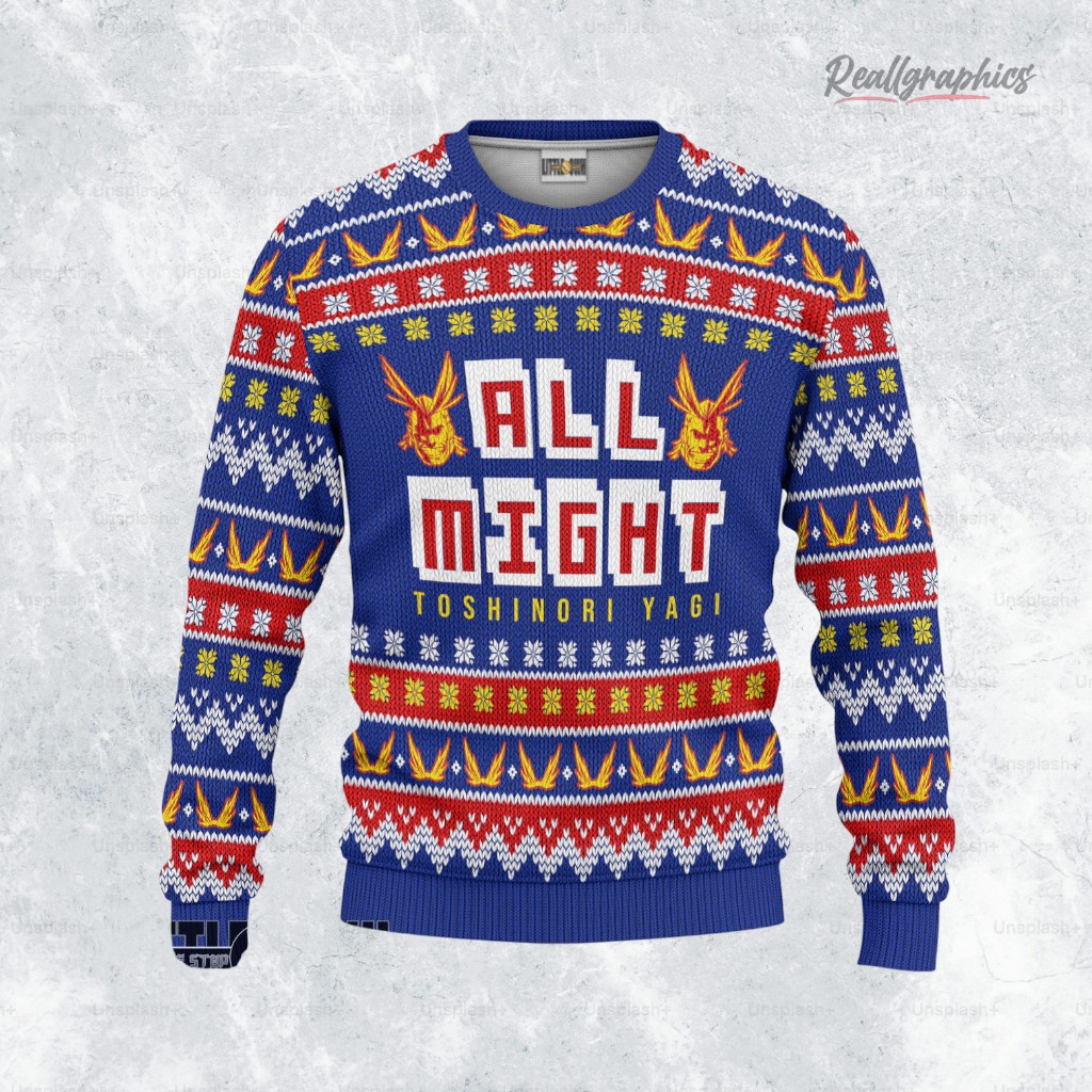 my hero academia sweatshirt custom all might ugly sweater christmas gift 2 nozous