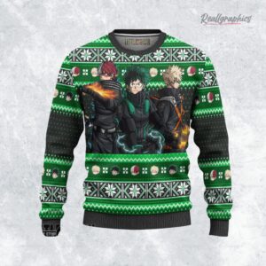 my hero academia ugly christmas sweater three musketeers xmas ugly sweatshirt sweater 1 qaf5mk