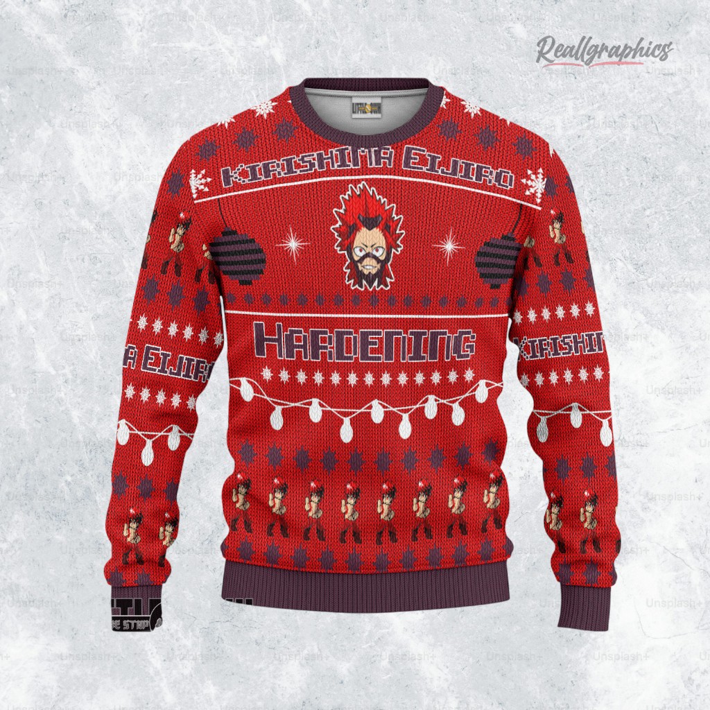 my hero academia ugly sweater custom kirishima eijiro sweatshirt 2 nixzq7