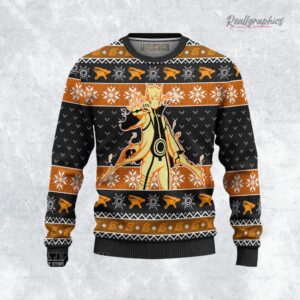 naruto kurama sage mode ugly christmas sweater 1 pwon2k