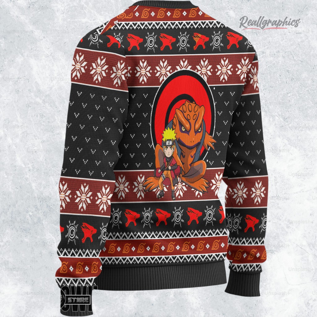 naruto sage mode gamakichi ugly christmas sweater 2 k2nt2f