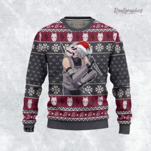 naruto ugly christmas sweater kakashi anbu sweatshirt 1 unlxqa