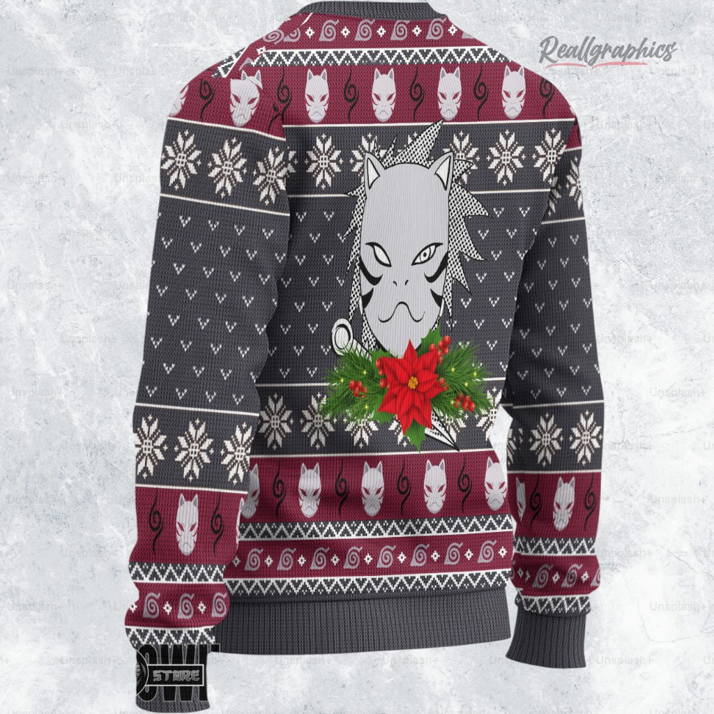 naruto ugly christmas sweater kakashi anbu sweatshirt 2 oujjel