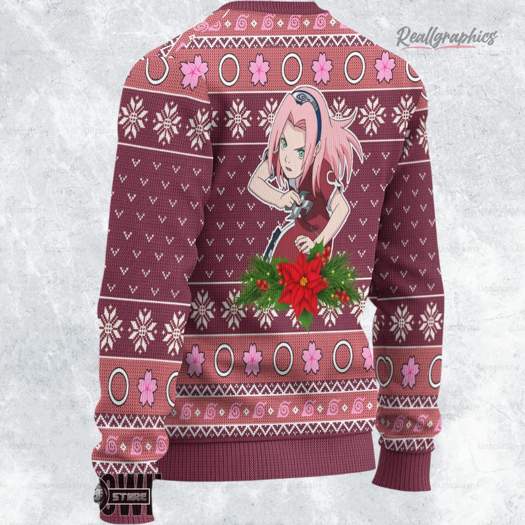 naruto ugly christmas sweater sakura 32 age sweatshirt 2 oiegch