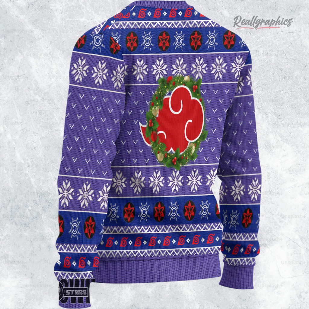 naruto ugly christmas sweater sasuke akatsuki sweatshirt 2 xyzvcs