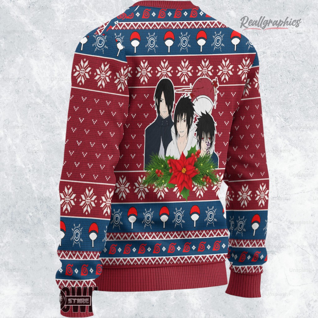 naruto ugly christmas sweater sasuke gaiden sweatshirt 2 he1uw5