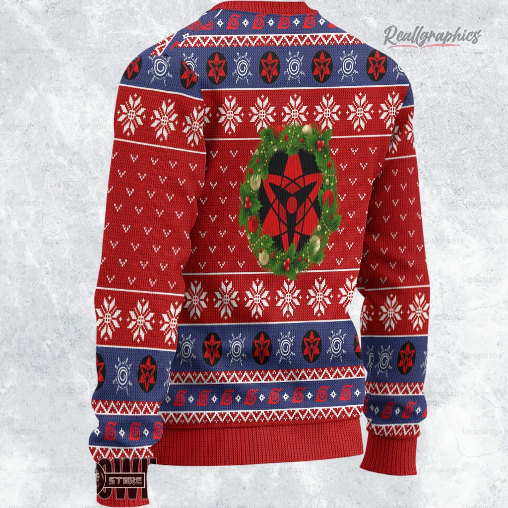naruto ugly christmas sweater sasuke mangekyo sharingan sweatshirt 2 h8bc76