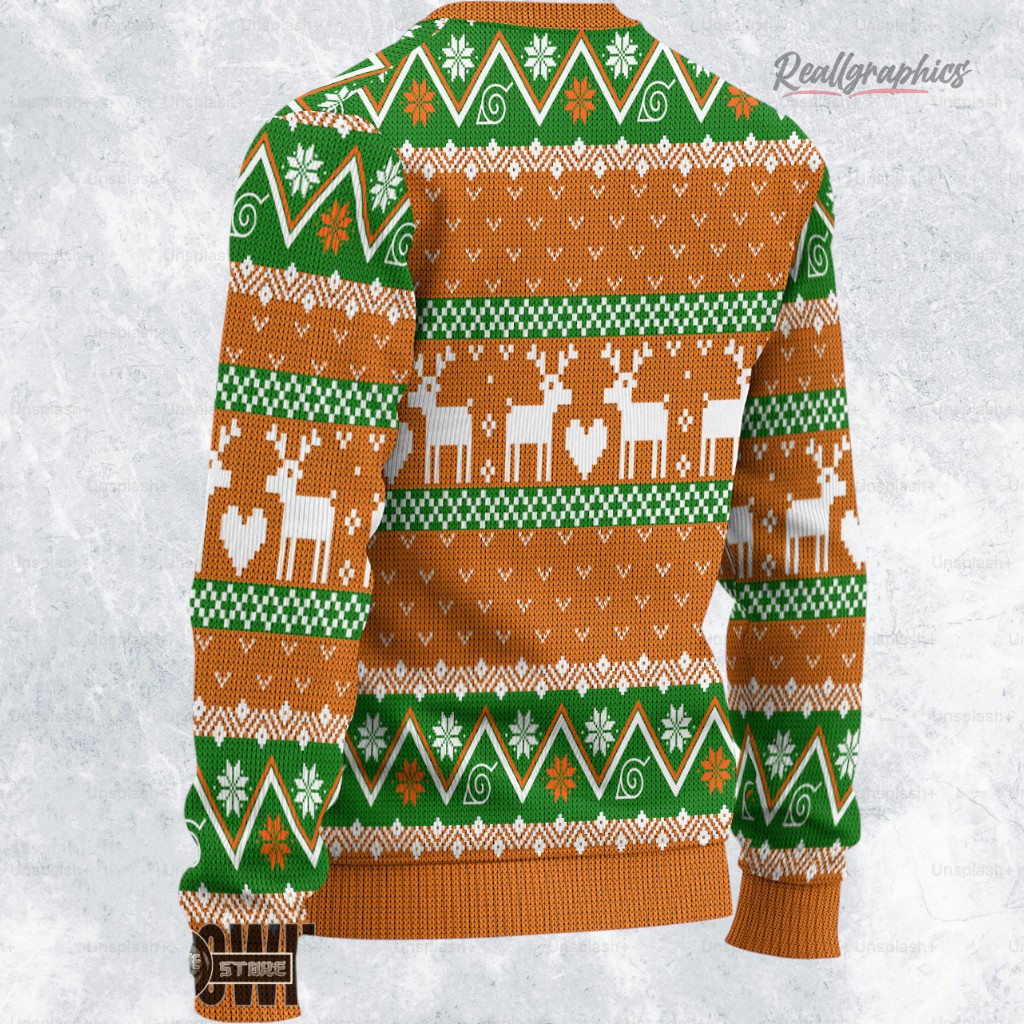 naruto uzumaki ugly christmas sweater orange x green 2 ezxnir