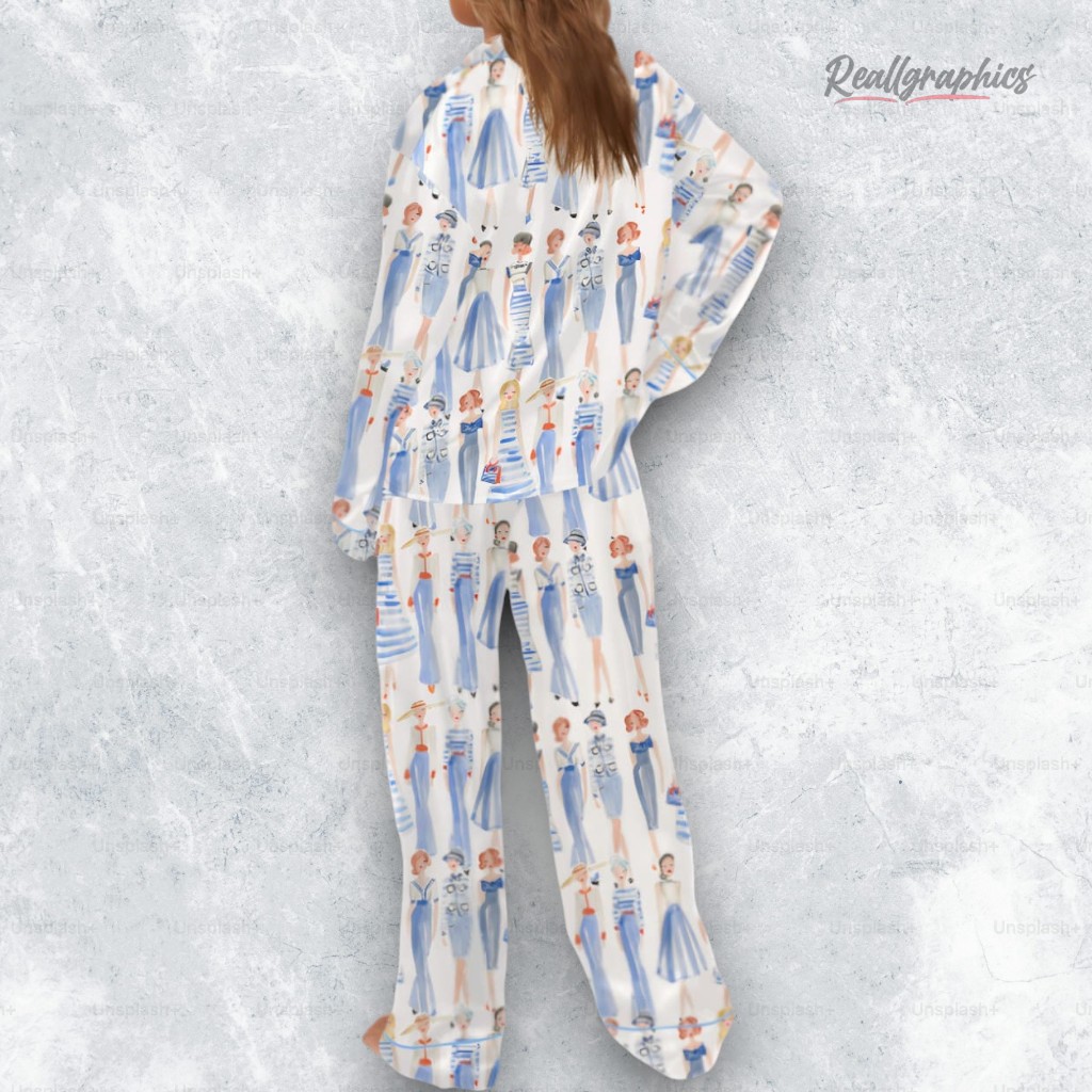 Nautical Style Satin Pajama Set Nautical Style Satin Pajama Set