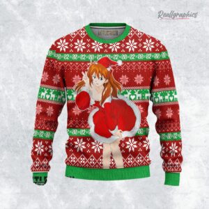 neon genesis eangelion ugly christmas sweater asuka sweatshirt 1 ph7nfh