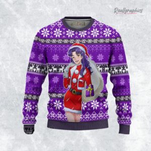 neon genesis eangelion ugly christmas sweater misato sweatshirt 1 c57oyu