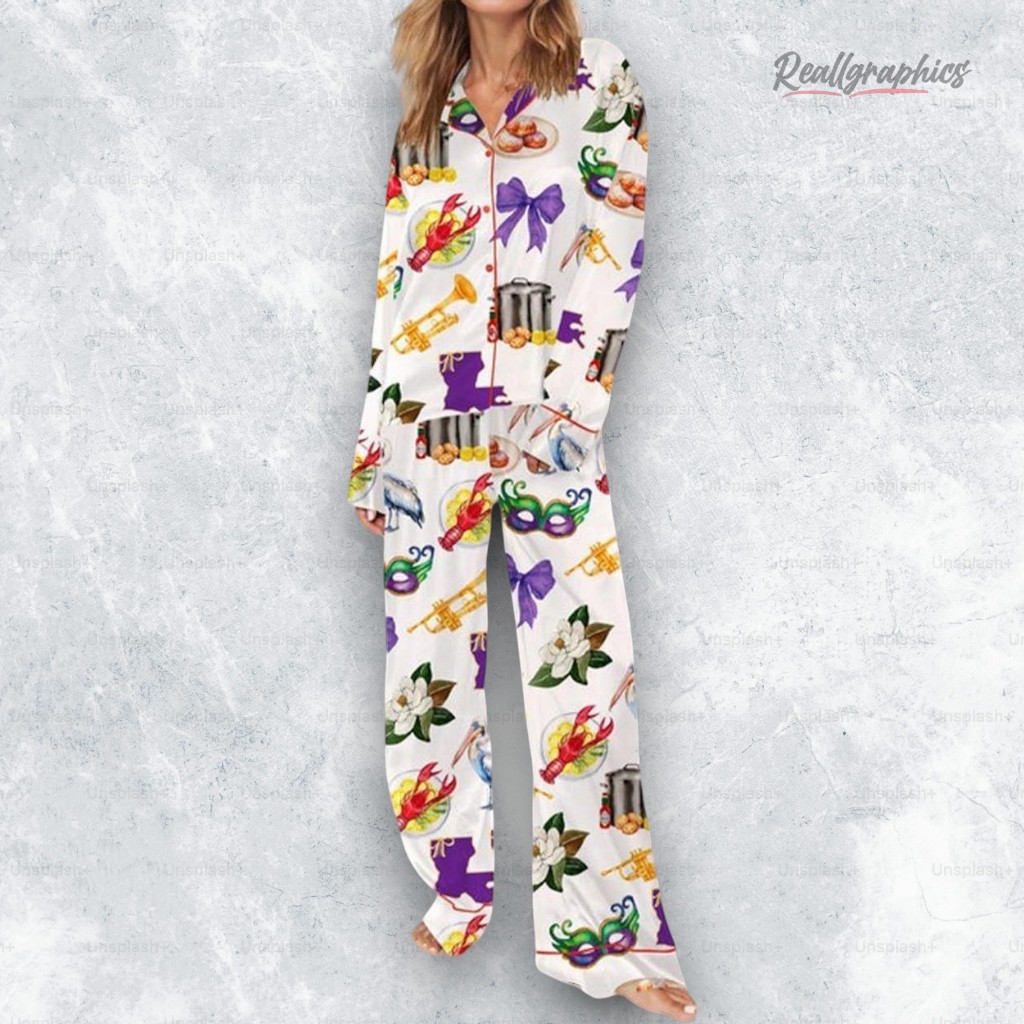 new orleans mardi gras pajama set 2 zqbaq8