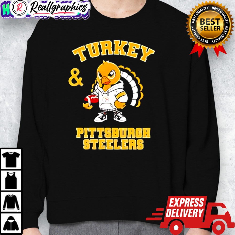 nice turkey and pittsburgh steelers football nfl happy thanksgiing shirt 2 gmh75u