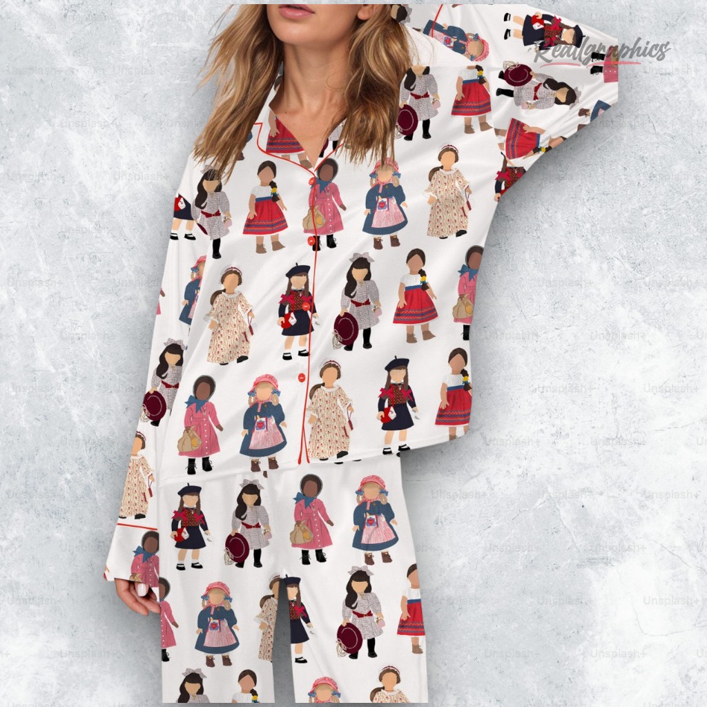 nostalgic american girl doll silky satin pajama set 2 nam2ky