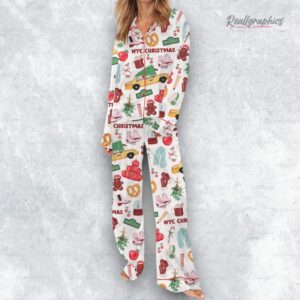 nyc christmas silky satin pajama set 1 ekanut