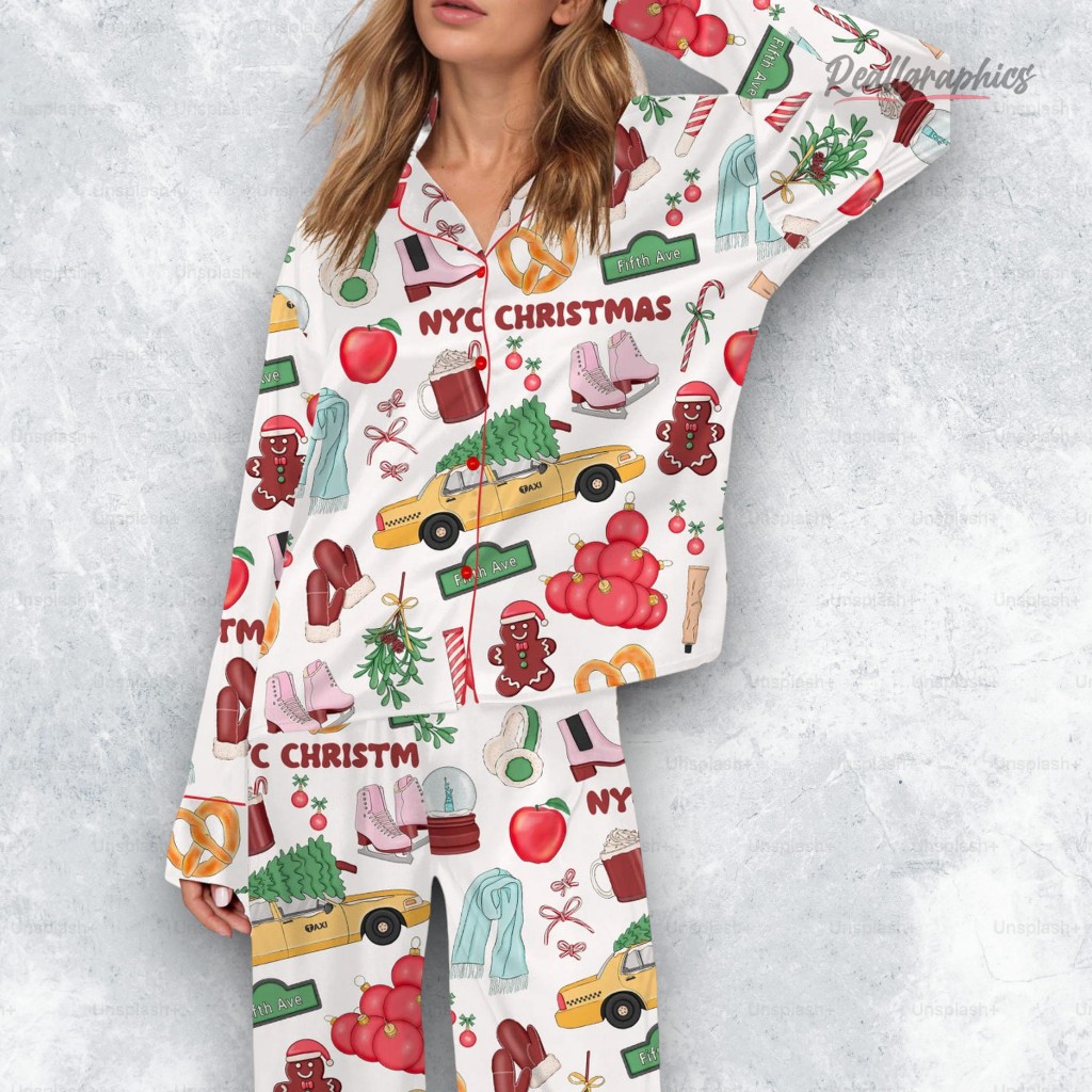 nyc christmas silky satin pajama set 2 xq3mtf