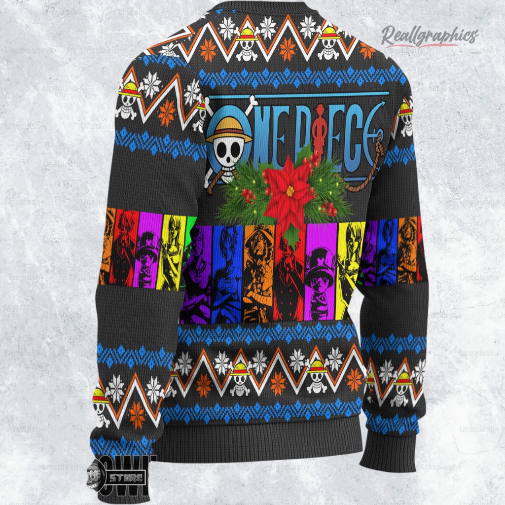 one piece characters ugly christmas sweater 2 fu835z