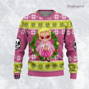 one piece ugly sweater doflamingo xmas ugly sweatshirt sweater 1 a8blrt