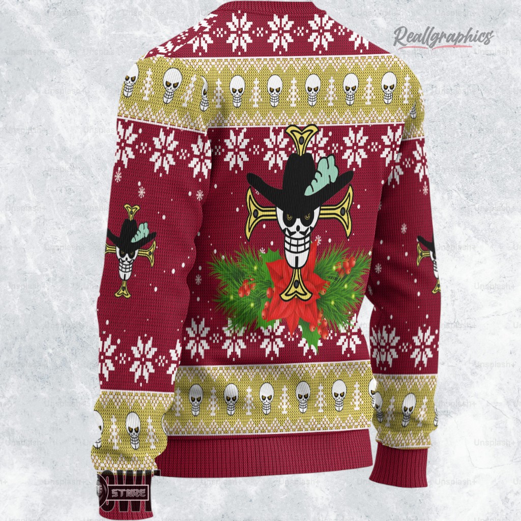 one piece ugly sweater mihawk xmas ugly sweatshirt sweater 2 khzrta