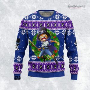 one piece ugly sweater sabo xmas ugly sweatshirt sweater 1 z2nakr