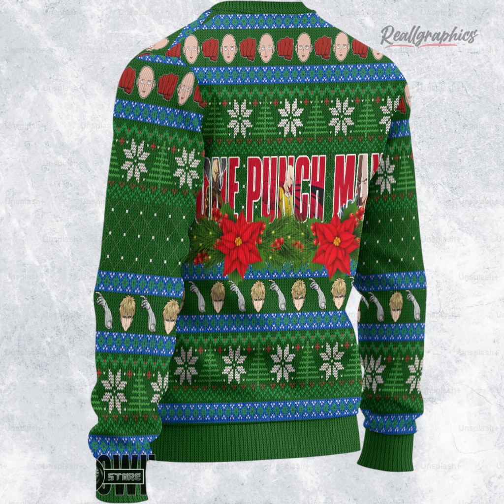 one punch man ugly sweater genos x saitama sweatshirt christmas gift 2 rg5d8m